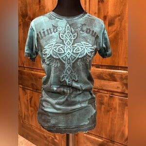 Sinful Teal Graphic Tee with Celtic Design